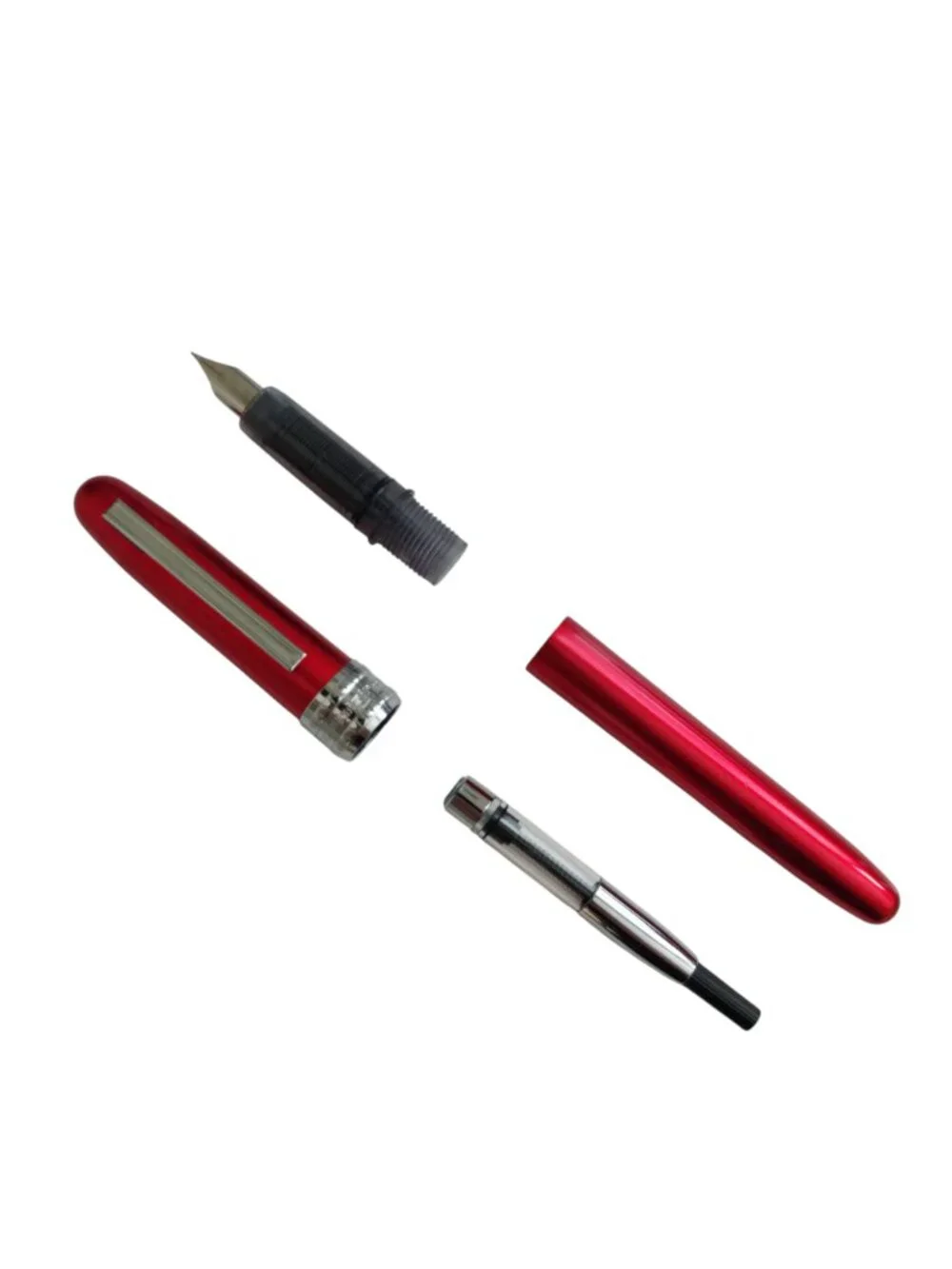 Platinum Plaisir Red Aluminum Fountain Pen 03 Fine Steel Nib Gently Used